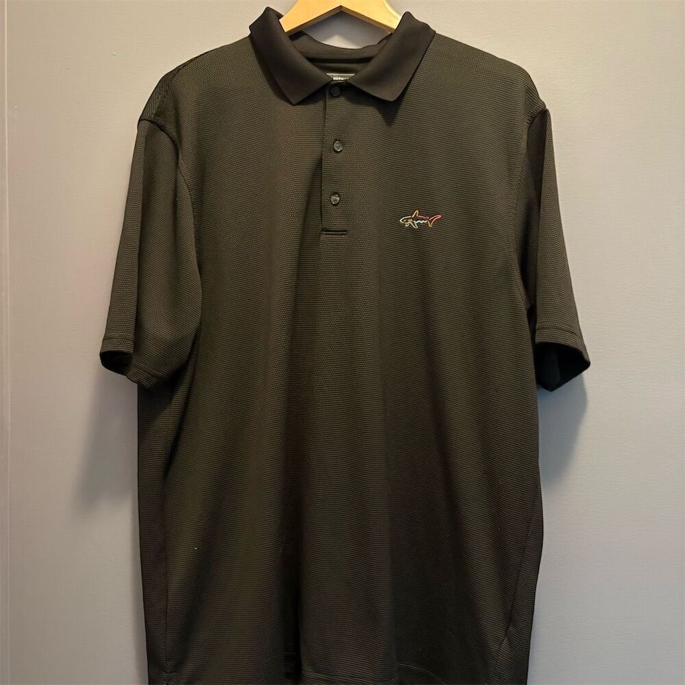 *3/$15 Greg Norman Men's 2XL Black Golf Polo Shirt Moisture-Wicking Short Sleeve